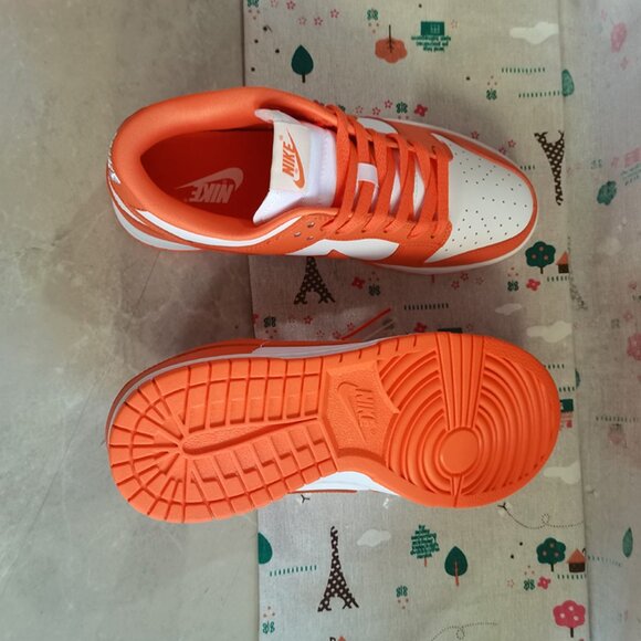White And Orange Nike Dunk Low Sneakers - Picture 5 of 7